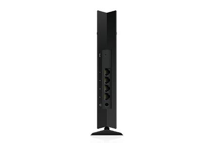 An image of the front view of the EAX20 WiFi Mesh Extender, featuring NETGEAR's dual-band WiFi 6 technology, providing high-speed internet connectivity and extended coverage for improved network performance.