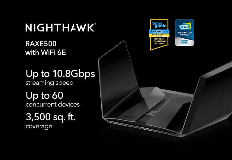 Nighthawk Tri-Band WiFi 6E Router (up to 10.8Gbps) with 6GHz band